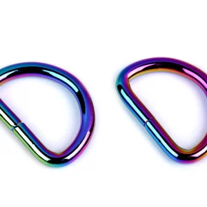 Half ring / D - rings 25mm rainbow
