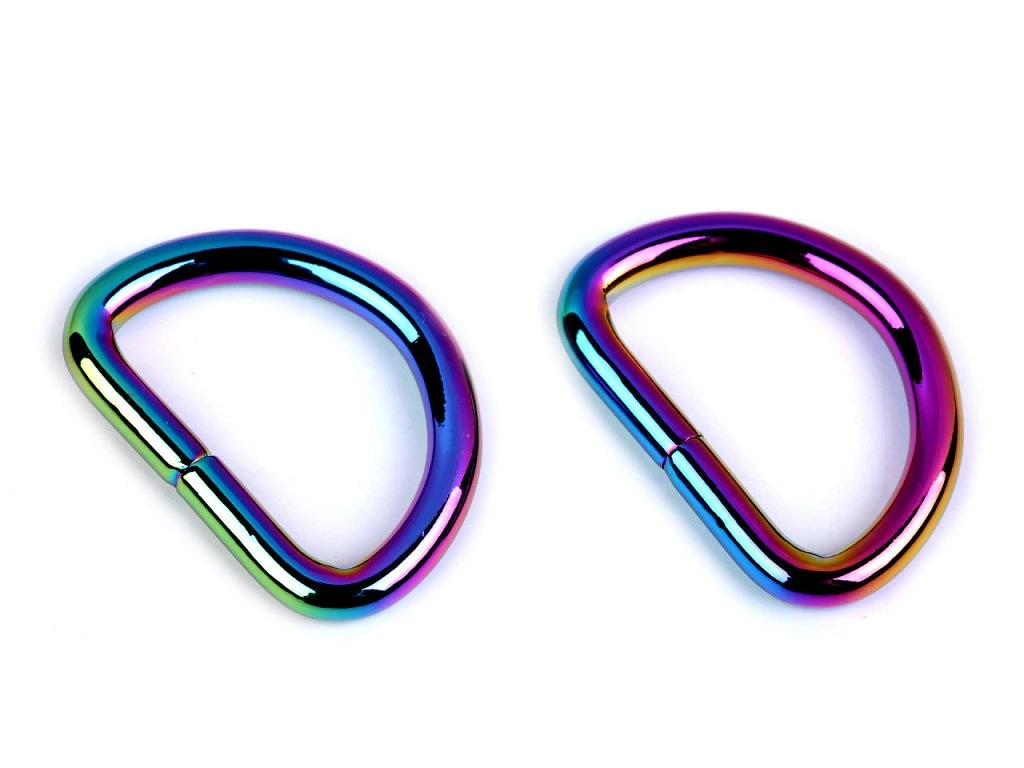 Half ring / D - rings 25mm rainbow