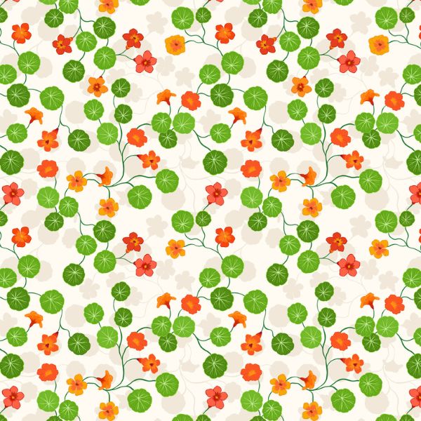 The Kitchen Garden - Nasturtiums on Cream - Irene and Lewis - Image 4