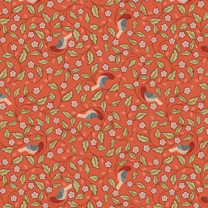 Isabella - Arts & Crafts Birds Soft Terracotta - Irene and Lewis - Image 3