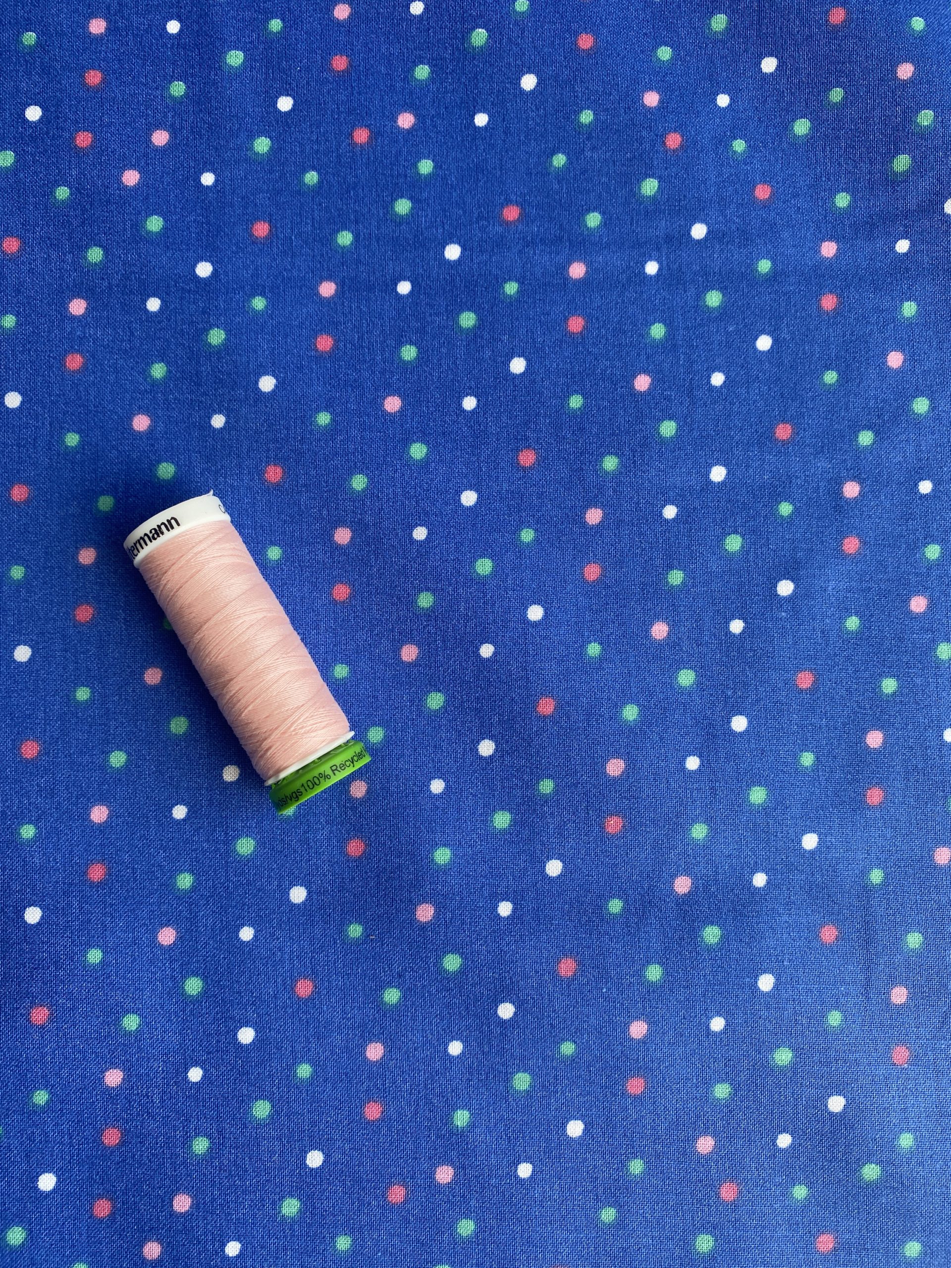 100% Cotton - Multi Dots Navy - Image 2