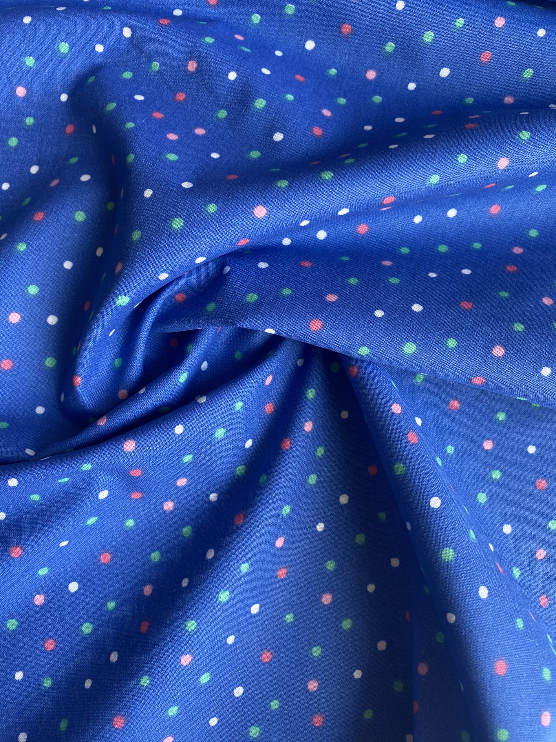 100% Cotton - Multi Dots Navy