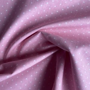 100% Cotton - Pink Dot Rose