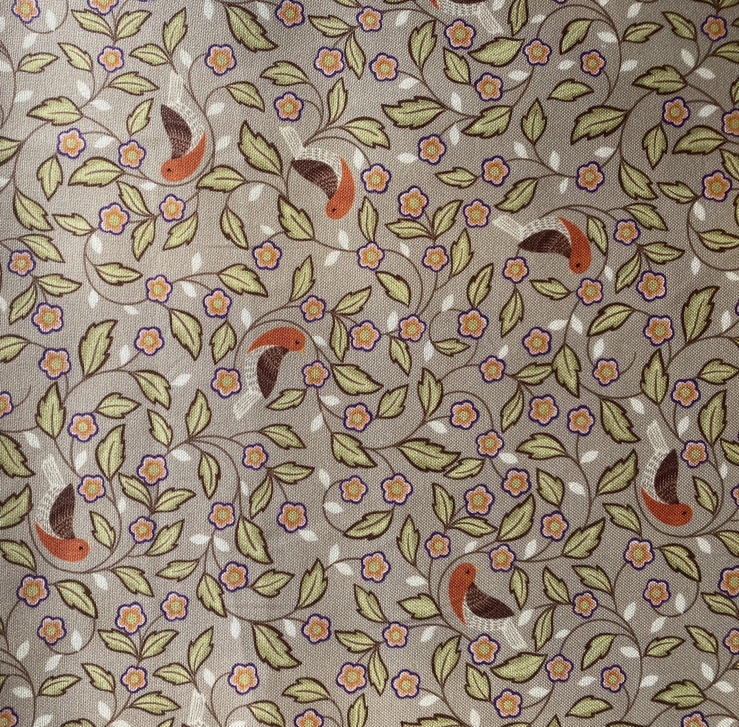 Isabella - Arts & Crafts Birds Dark Taupe - Irene and Lewis - Image 4
