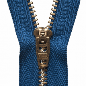 YKK Jeans Zip 7" / 18cm - Royal Blue & Brass