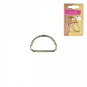 Set of 2 half-round antique loops / D - rings 25mm