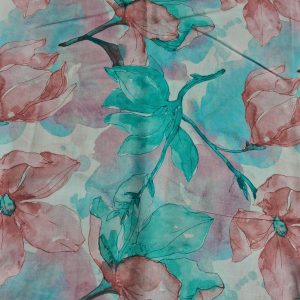 Tencel  Challis- Watercolour Florals - Image 3