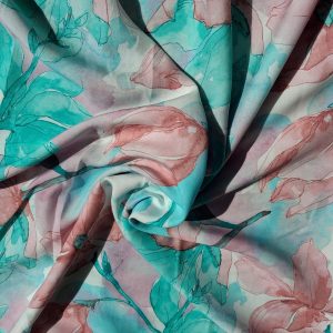 Alternative view of Tencel  Challis- Watercolour Florals