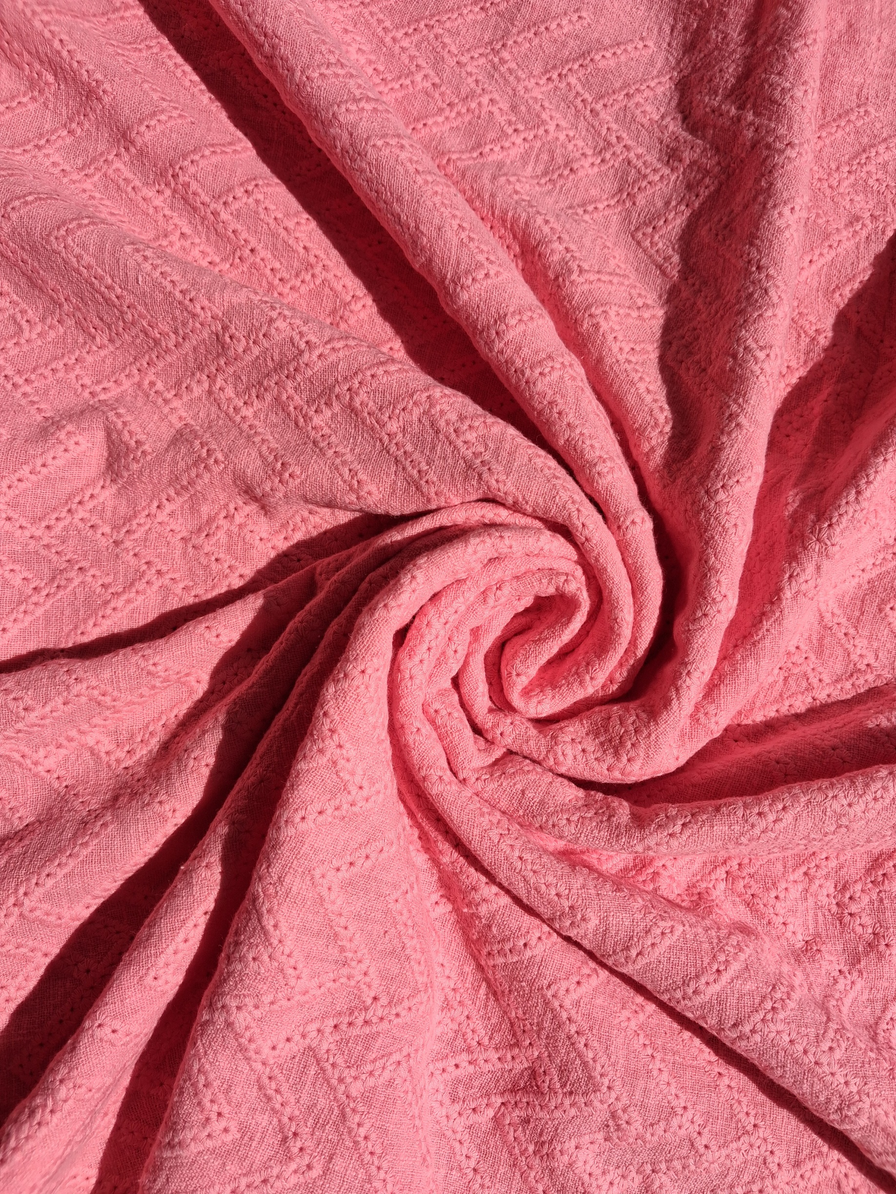 Embroidered Cotton - Bubblegum