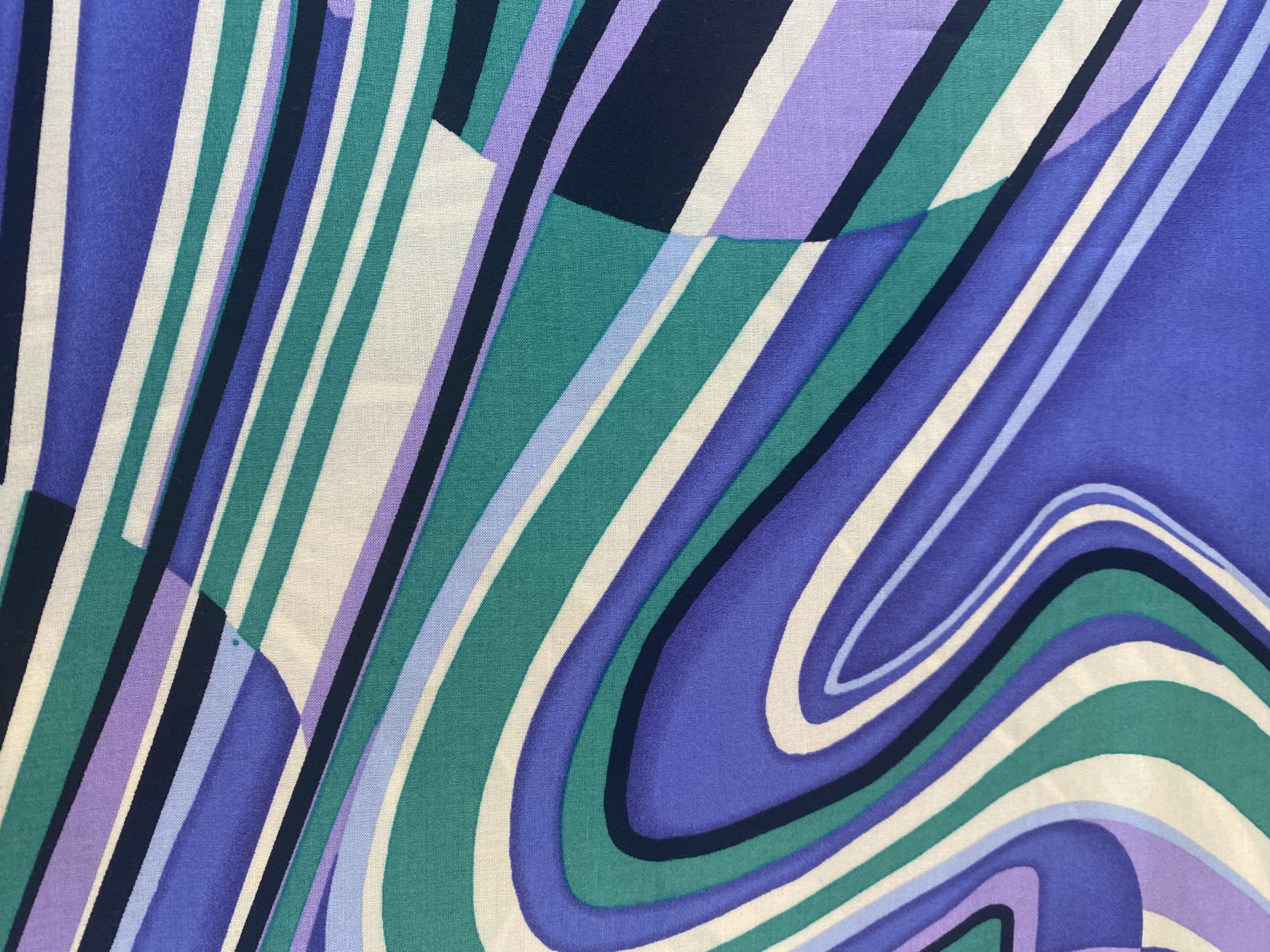 Viscose Challis - Teal Waves