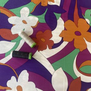 Viscose Challis - Emerald Flowers