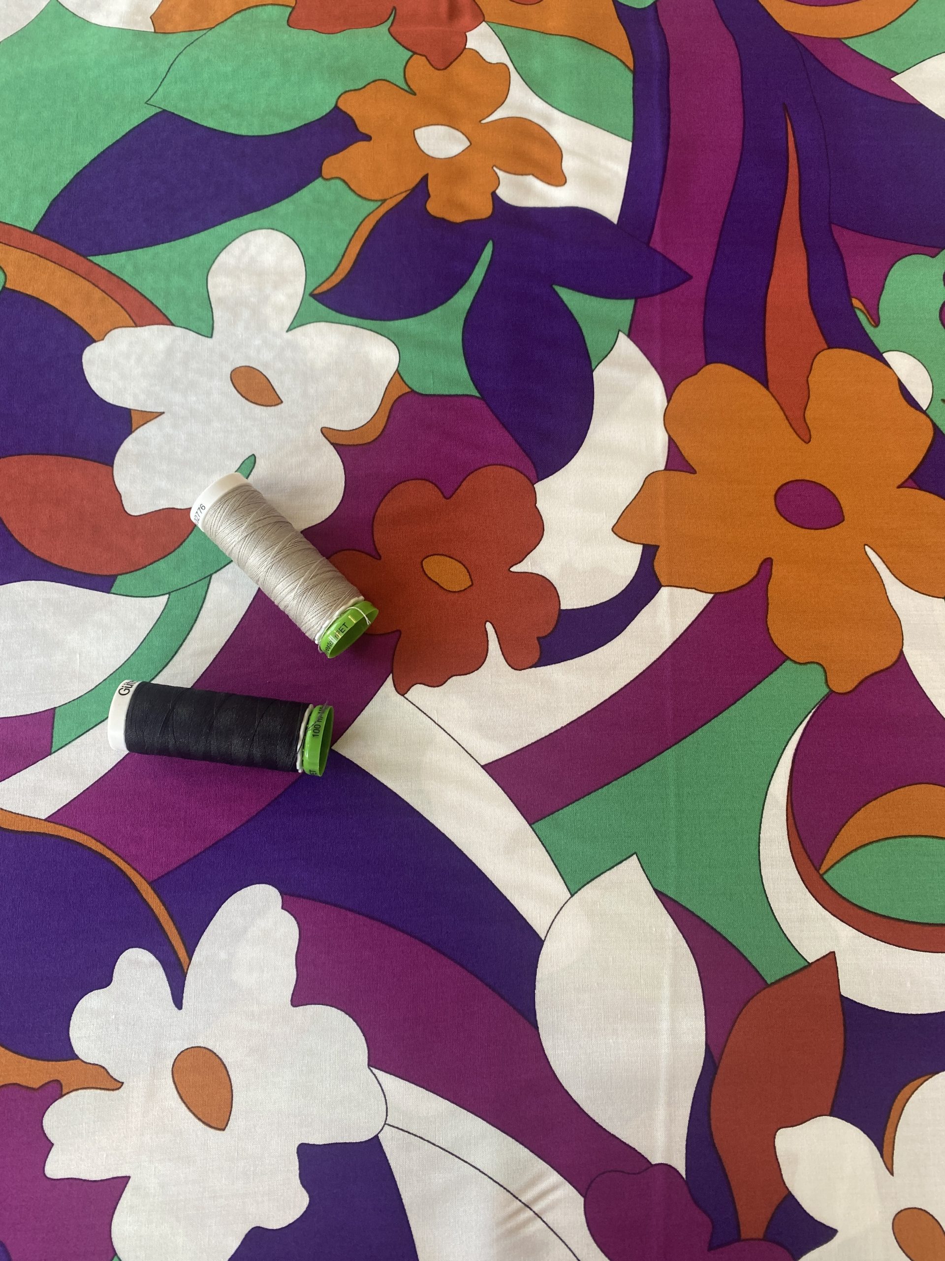 Viscose Challis - Emerald Flowers