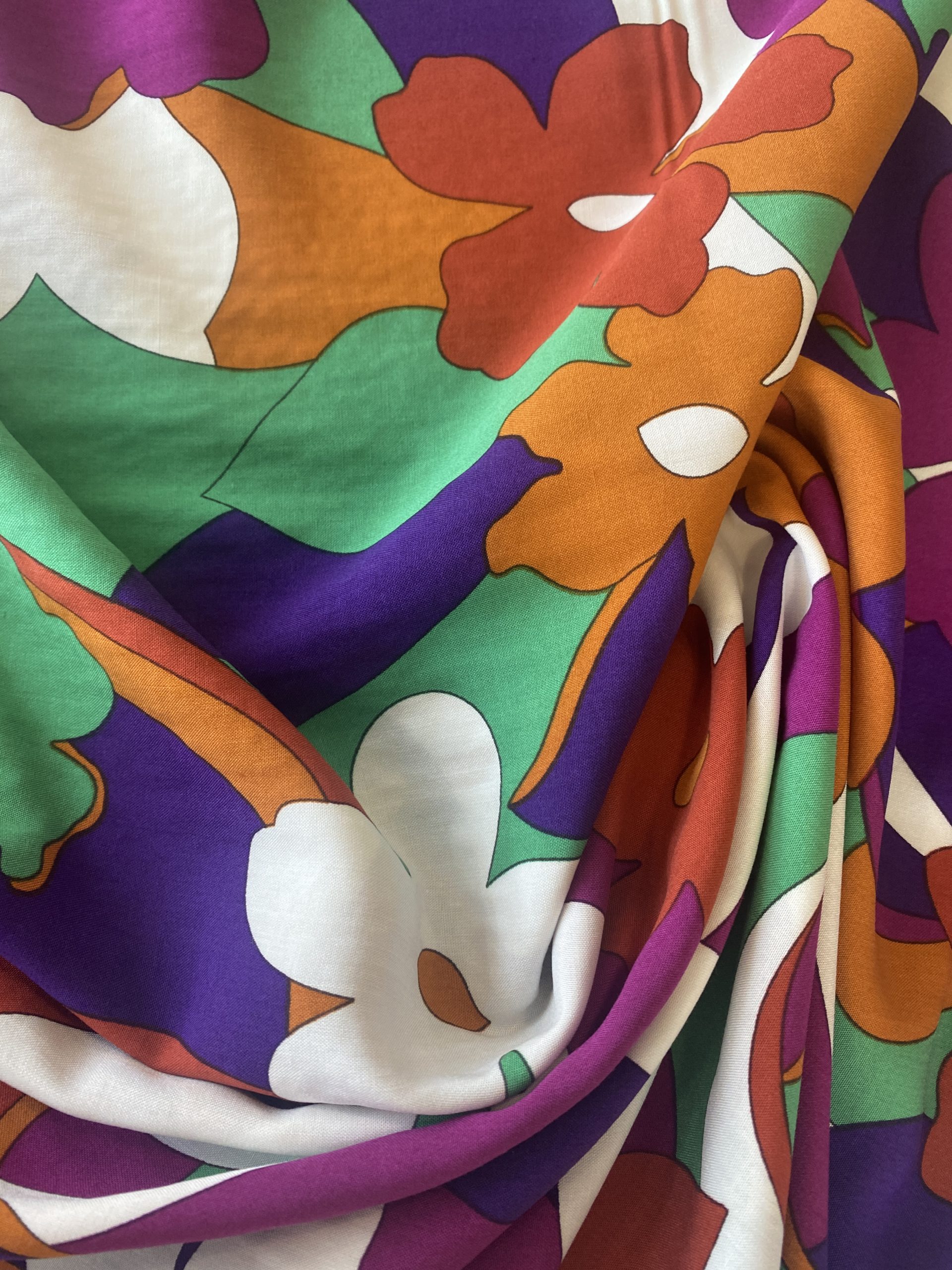 Viscose Challis - Emerald Flowers - Image 3