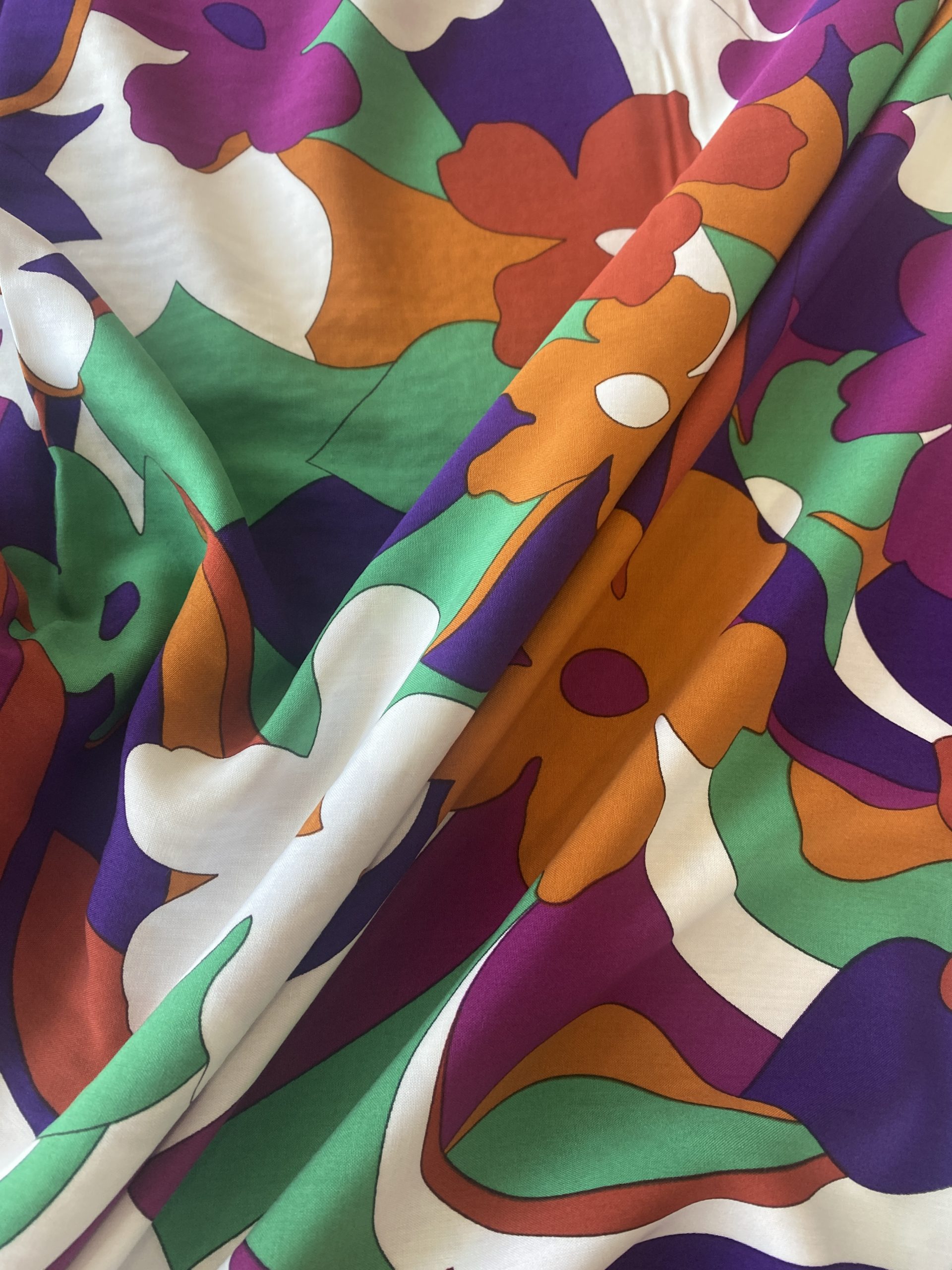 Viscose Challis - Emerald Flowers - Image 4