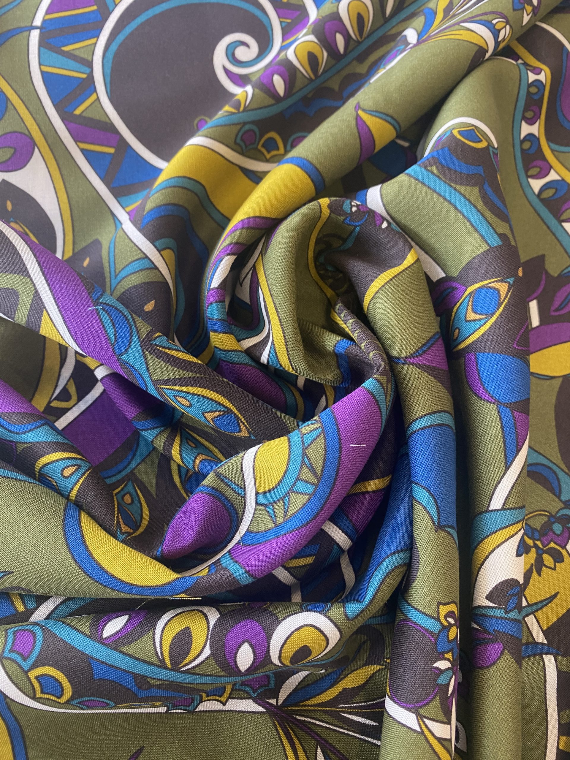 Viscose Challis - After Pucci Olive - Image 3