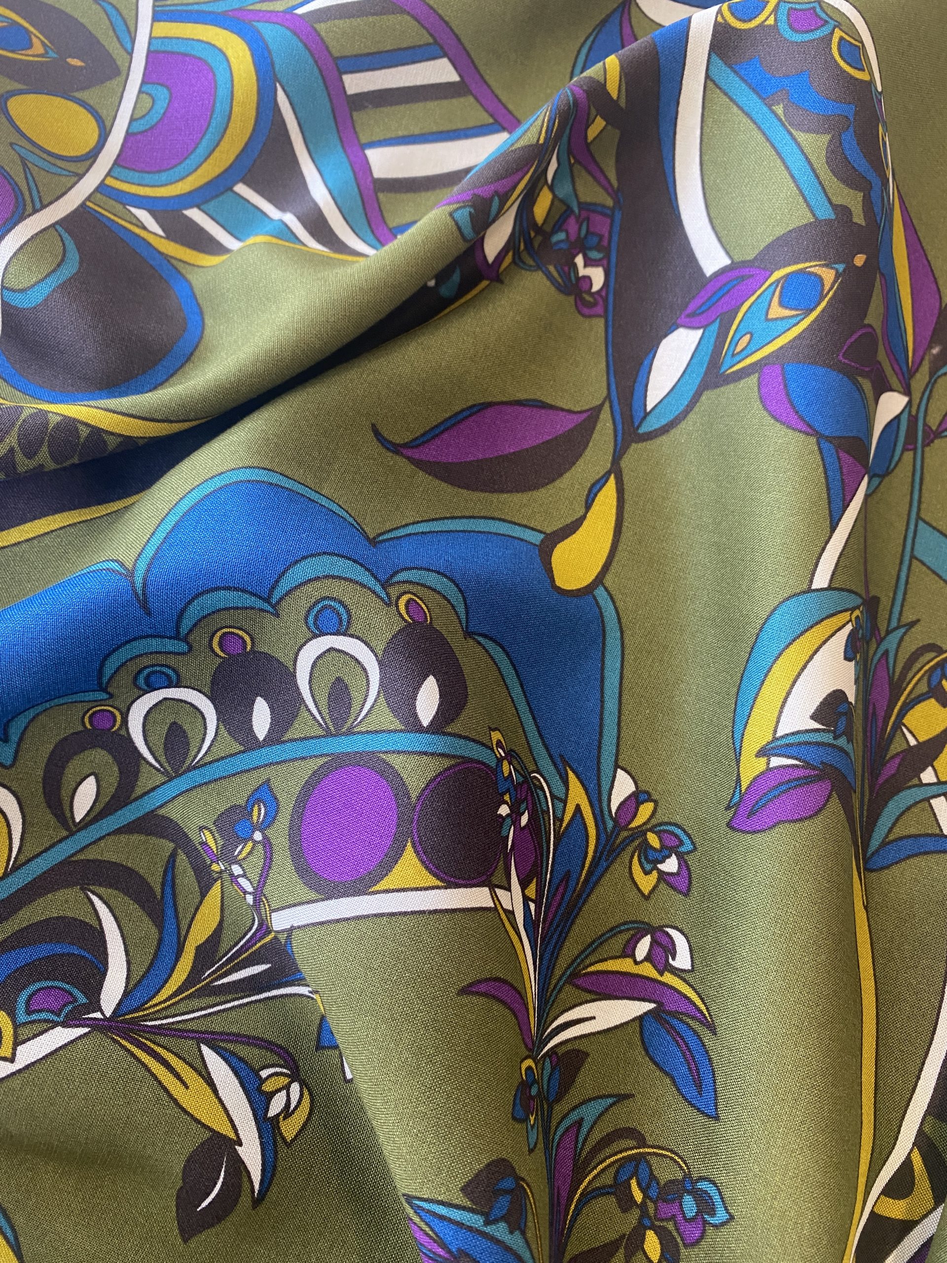 Viscose Challis - After Pucci Olive - Image 5