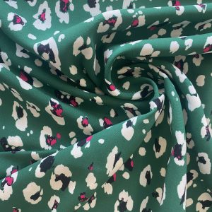 Viscose Challis - Green Leopard - Image 2