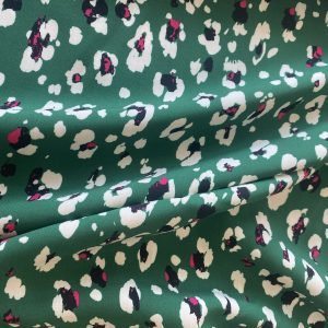 Viscose Challis - Green Leopard