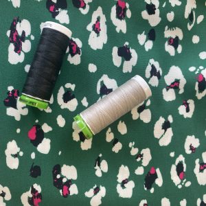 Viscose Challis - Green Leopard - Image 4
