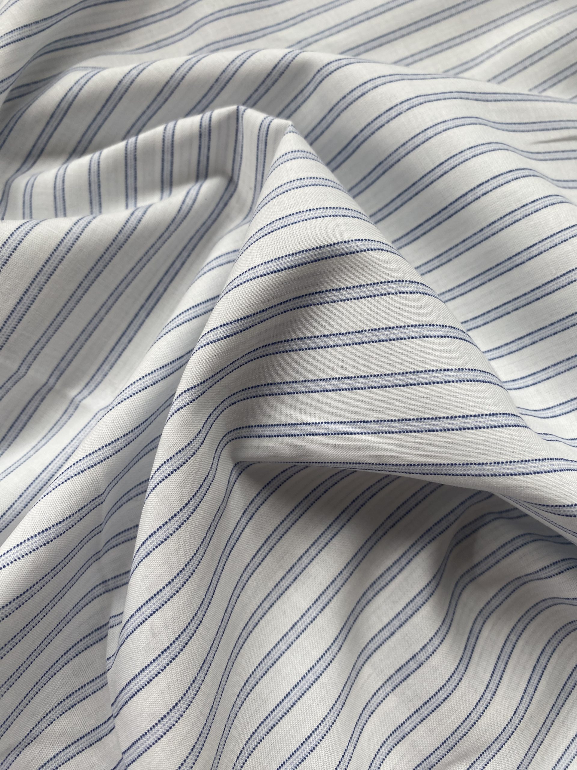 Cotton Shirting - Ice Blue Stripe