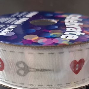 Celebrate Ribbon By The Spool - 16mm x 4m - Button & Scissors Pattern - Image 3