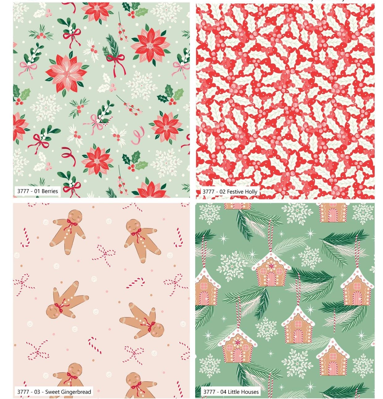 Craft Cotton Co - Baubles and Bows - Berries - Fat Quarter Bundle (pack of 4) - Image 2