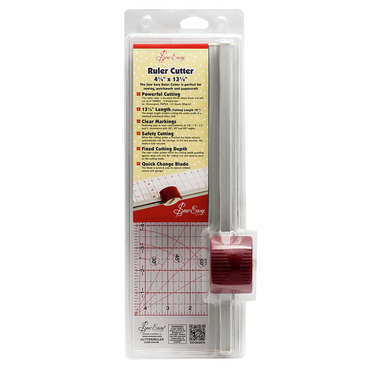 Sew Easy Ruler Cutter: 4.5 x 13.5in Patchwork Ruler