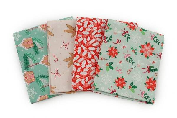 Craft Cotton Co - Baubles and Bows - Berries - Fat Quarter Bundle (pack of 4)