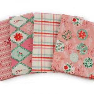 Craft Cotton Co - Baubles & Bows Berries - Pink- Fat Quarter Bundle (pack of 4)