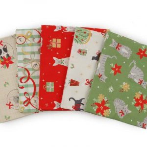 Craft Cotton Co - Festive Felines - Fat Quarter Bundle (pack of 5)