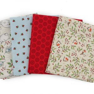 Craft Cotton Co - Yuletide Burrow - Robin & Twig - Fat Quarter Bundle (pack of 4)